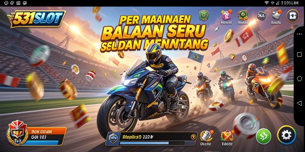 Tangkapan layar menunjukkan aksi balapan cepat di 531SLOT.