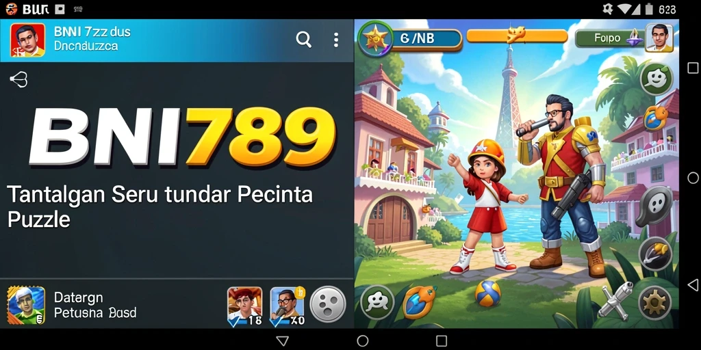 Screenshot gameplay BNI789 menampilkan tantangan puzzle yang menarik.