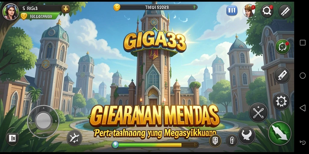 Screenshot GIGA33 menampilkan intensitas gameplay Tower Defense yang mendebarkan.