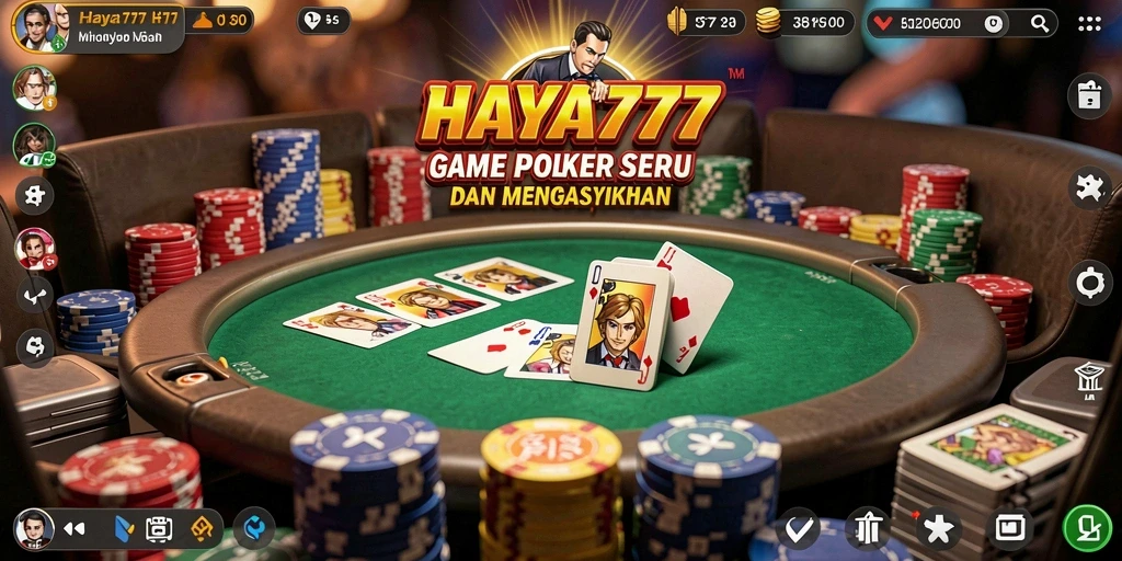 Screenshot HAYA777 menampilkan momen seru permainan Poker yang intens.