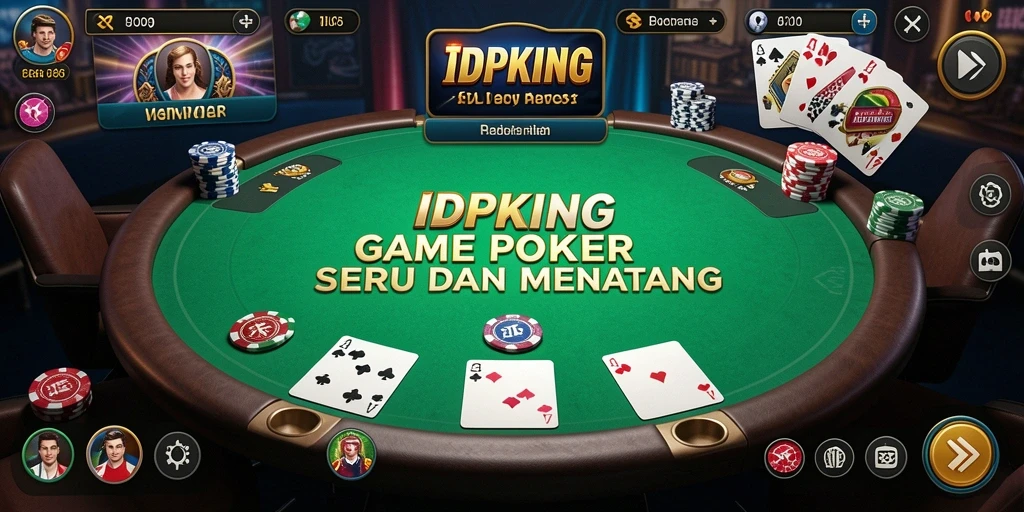 Tampilan gameplay poker yang seru dan mendebarkan di IDPKING.