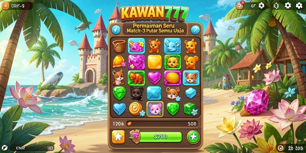 Tampilan gameplay KAWAN777 yang penuh warna dan menarik.