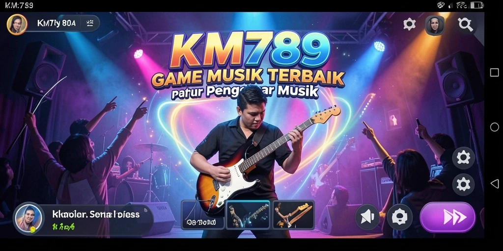Screenshot utama KM789 menampilkan pengalaman bermain musik yang seru.