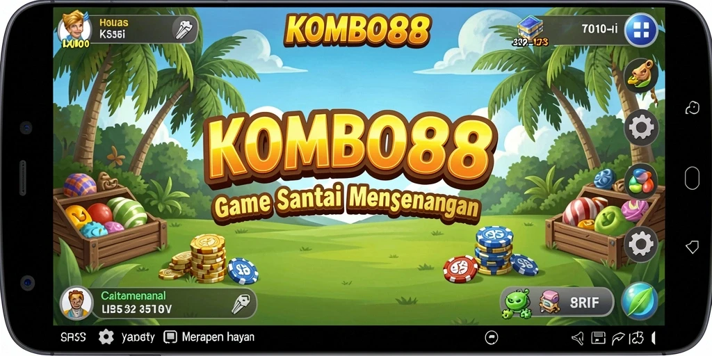 Screenshot utama KOMBO88 menampilkan gameplay yang seru dan santai.