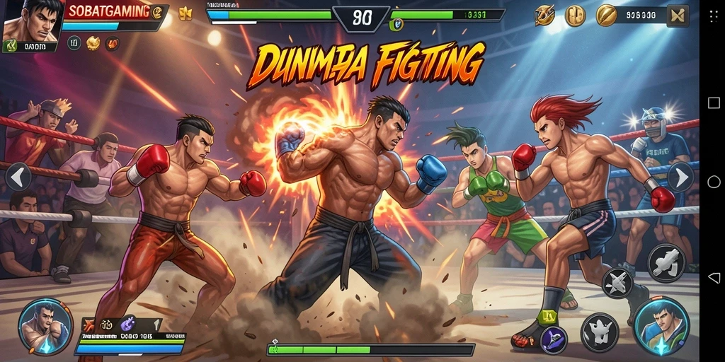 Tangkapan layar menunjukkan aksi pertarungan seru di SOBATGAMING.