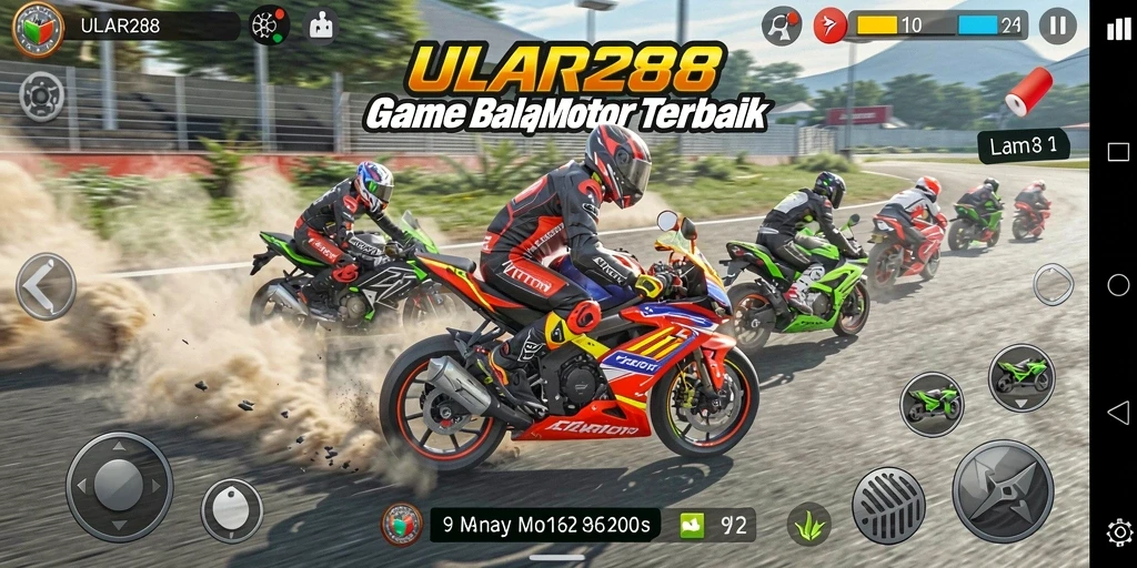 Tampilan screenshot ULAR288 menunjukkan aksi balap motor yang cepat dan mendebarkan.