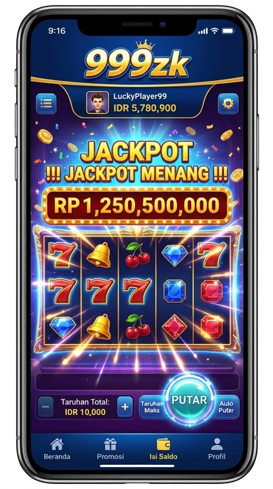 Tampilan halaman depan aplikasi 999zk yang menarik.